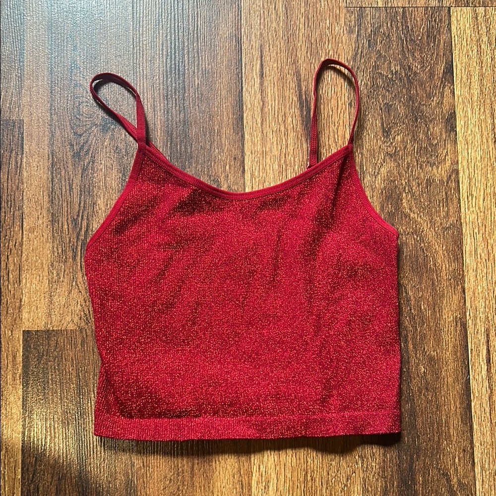 WORN ONCE Boutique Red Sleeveless Fitted Crop Camisole